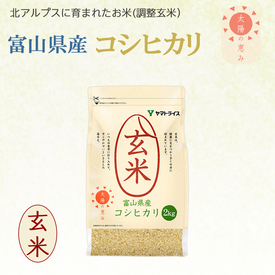 【新米】富山県産コシヒカリ 玄米 2kg(2kg×1袋) 令和5年産
